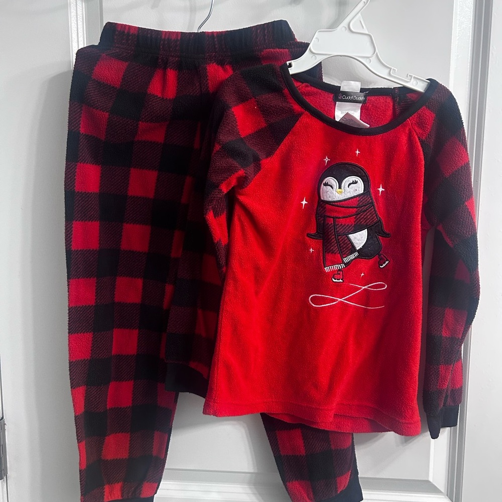 Carter's Red and Black Penguin Pajama Set